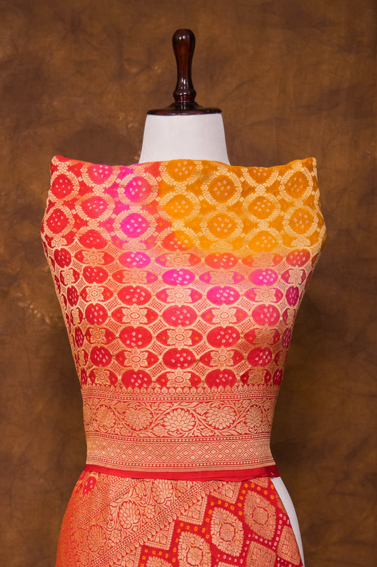 Mustard Georgette Khaddi Pure Silk Dupatta - Panaya