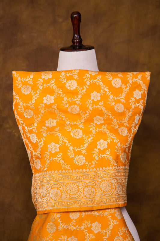 Orange Dupatta Katan Pure Silk - Panaya