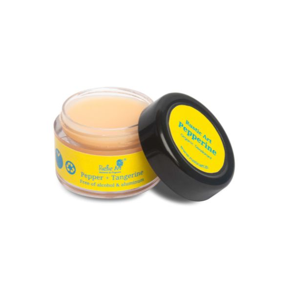 Pepperine Organic Deodorant Balm with Vitamin E (12g), Rustic Art