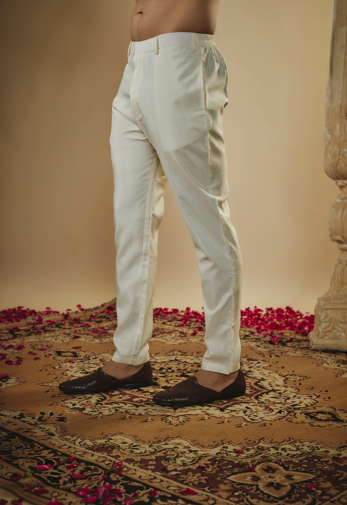 White yellow ombre lucknowi art silk mirror embellished kurta jacket set