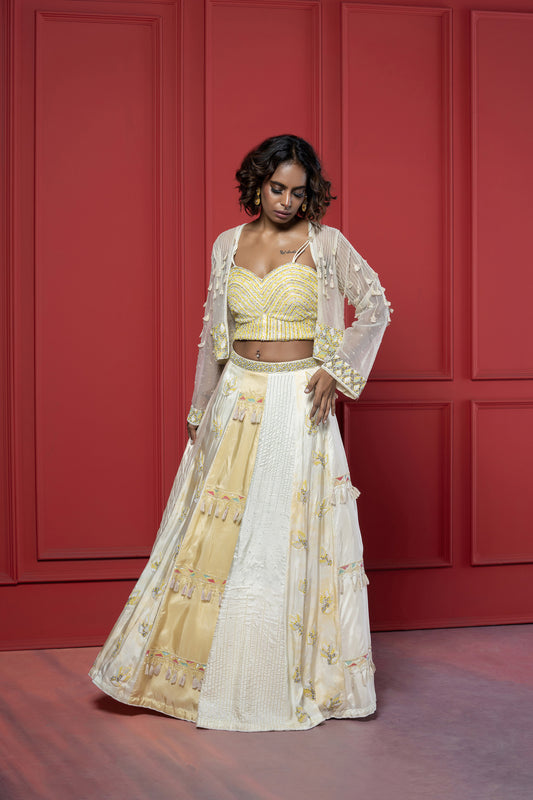 Heavy Multi-coloured Upada silk Lehenga