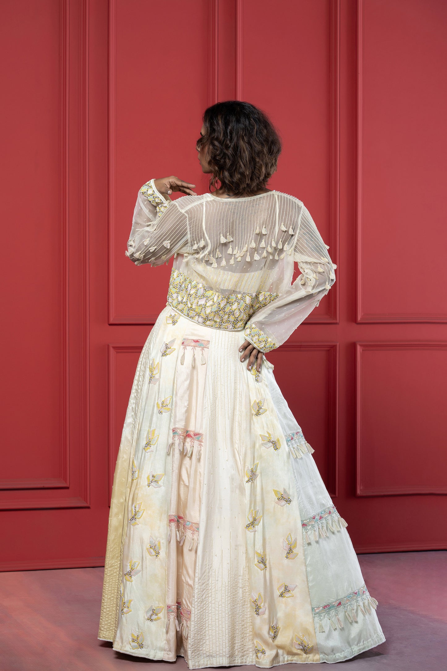 Heavy Multi-coloured Upada silk Lehenga