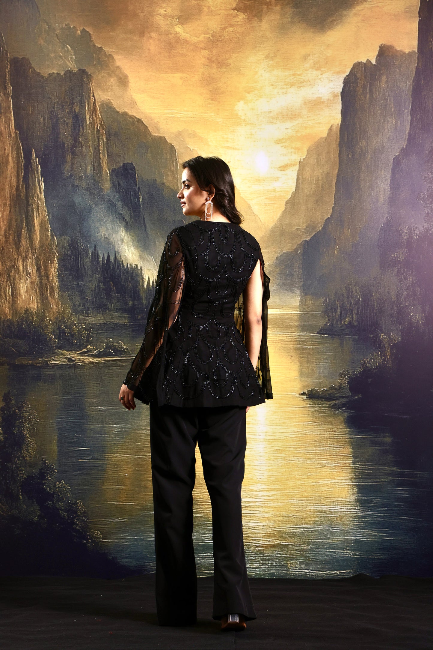 Black Rasha sharara set