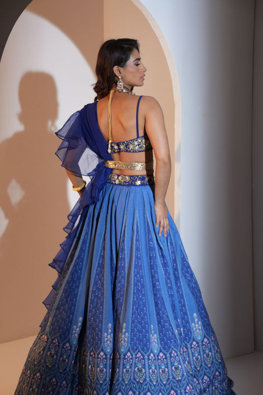 Blue Trsiha lehenga set