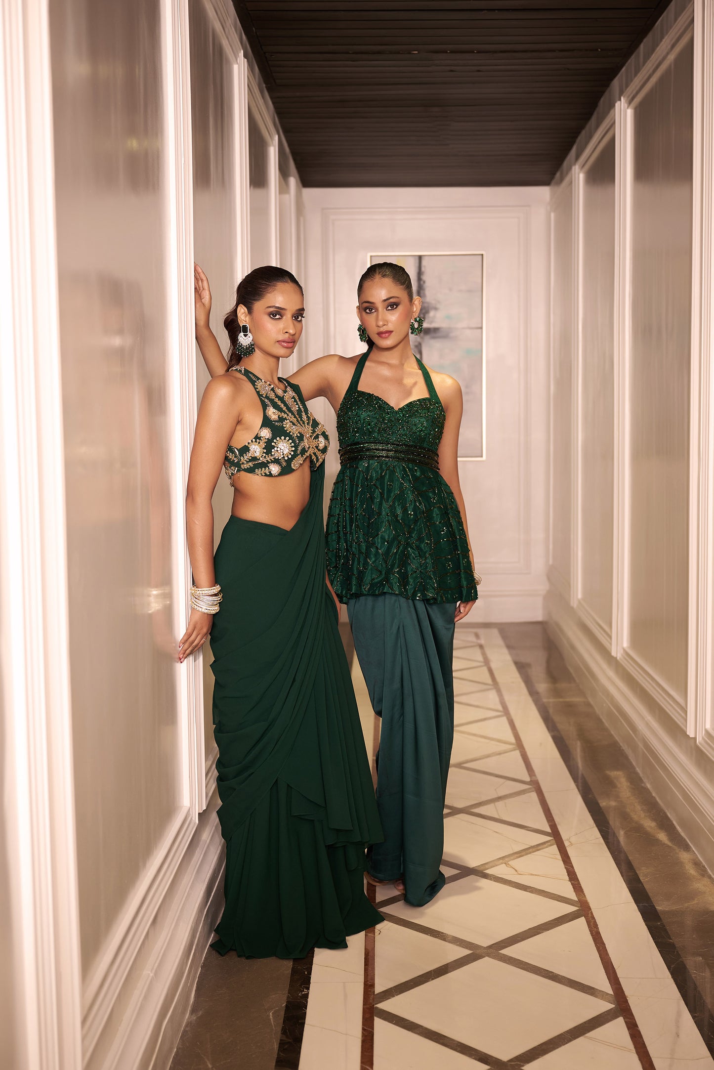 Green Siya saree set