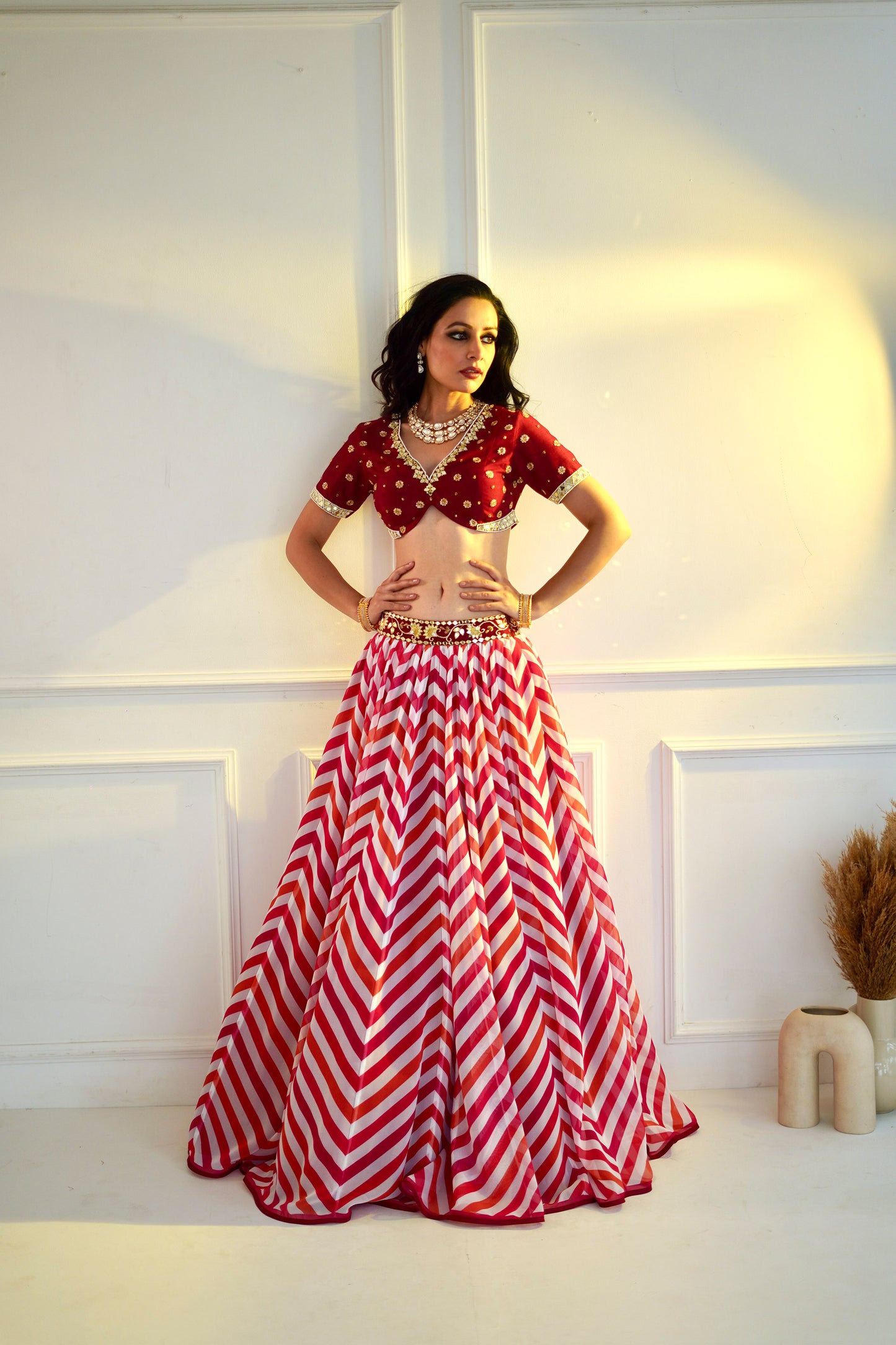 Maroon Myrah lehenga set