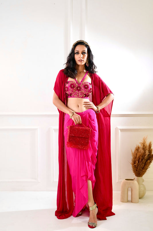 Pink Shirin skirt set