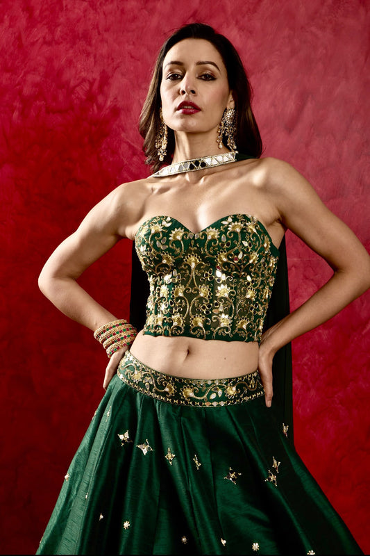 Green Aarzu lehenga set