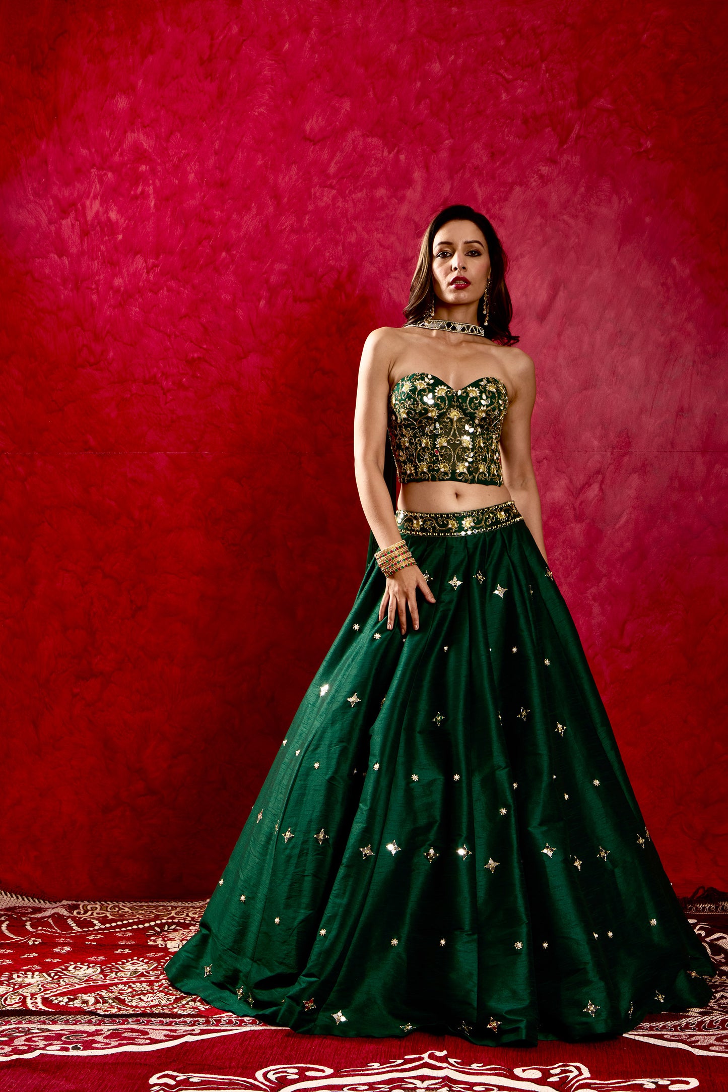 Green Aarzu lehenga set
