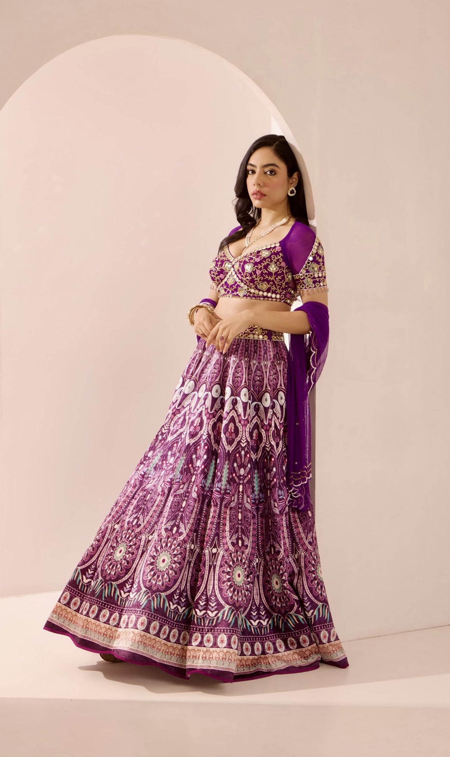 Purple Siatara lehenga set