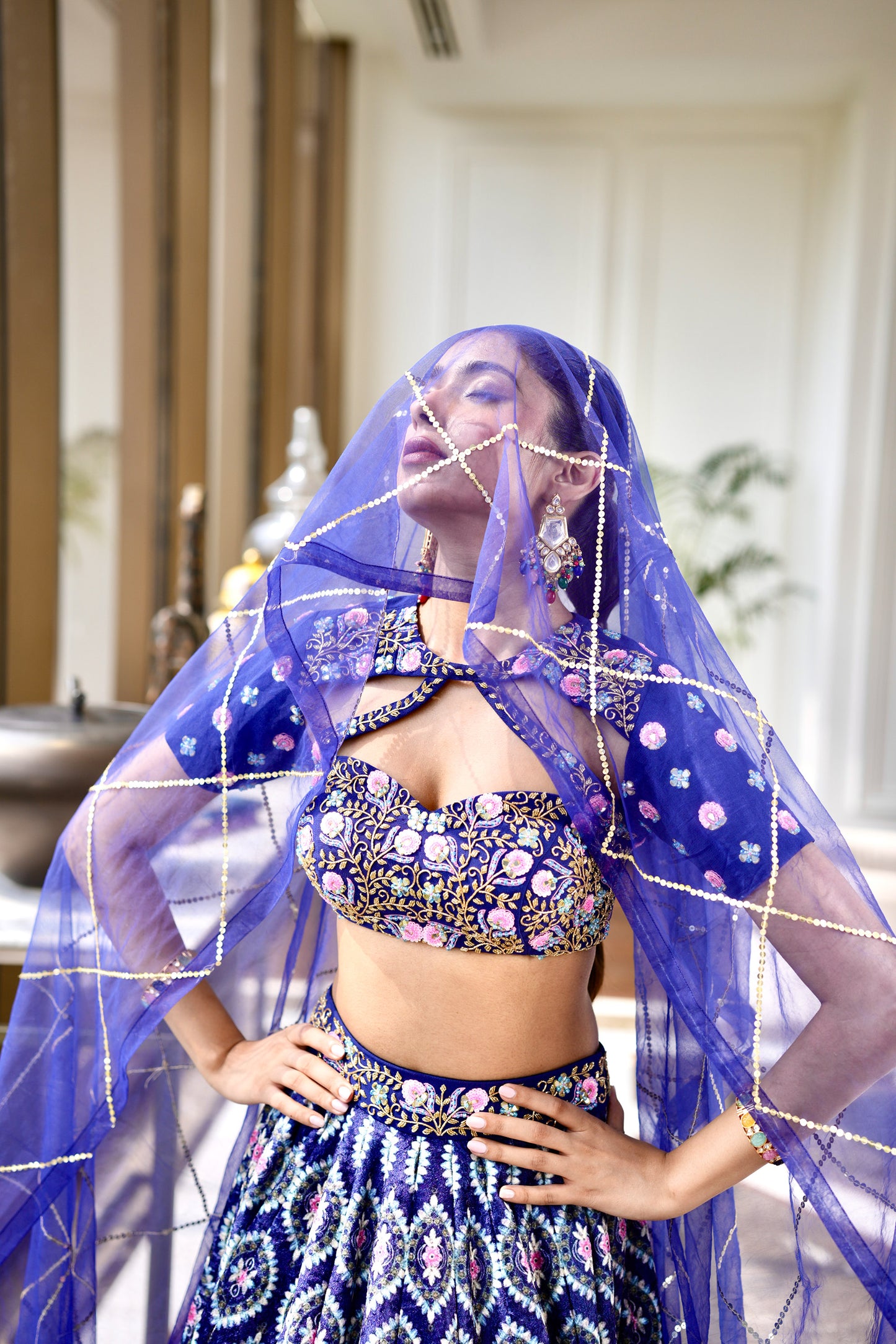 Blue Shriya lehenga set