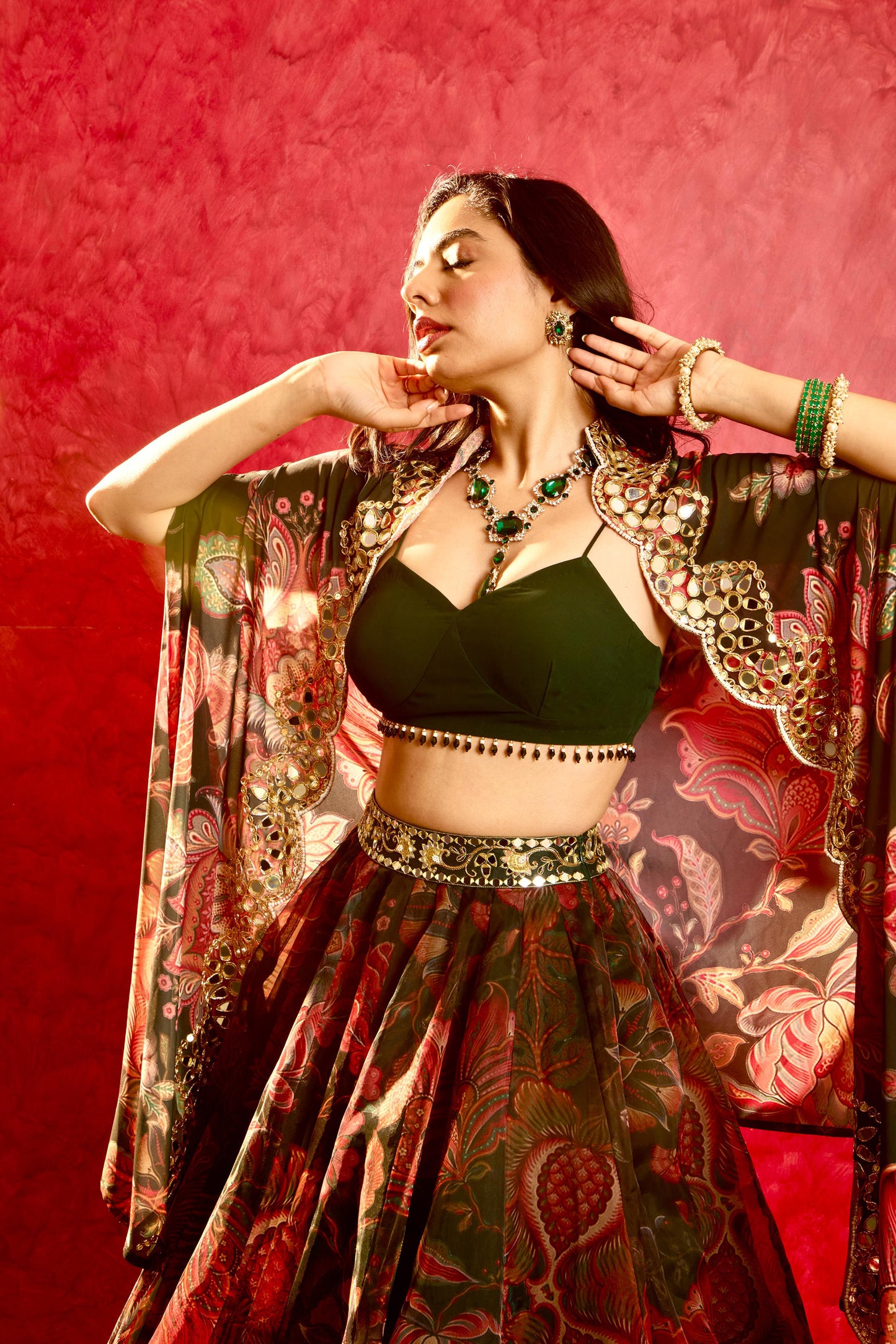 Green Naisha lehenga set