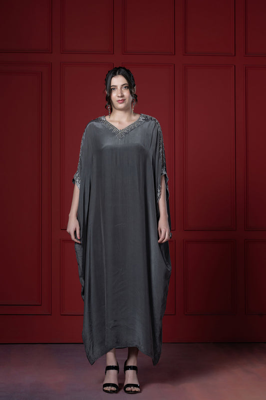 Grey Crystal Kaftan Tunic