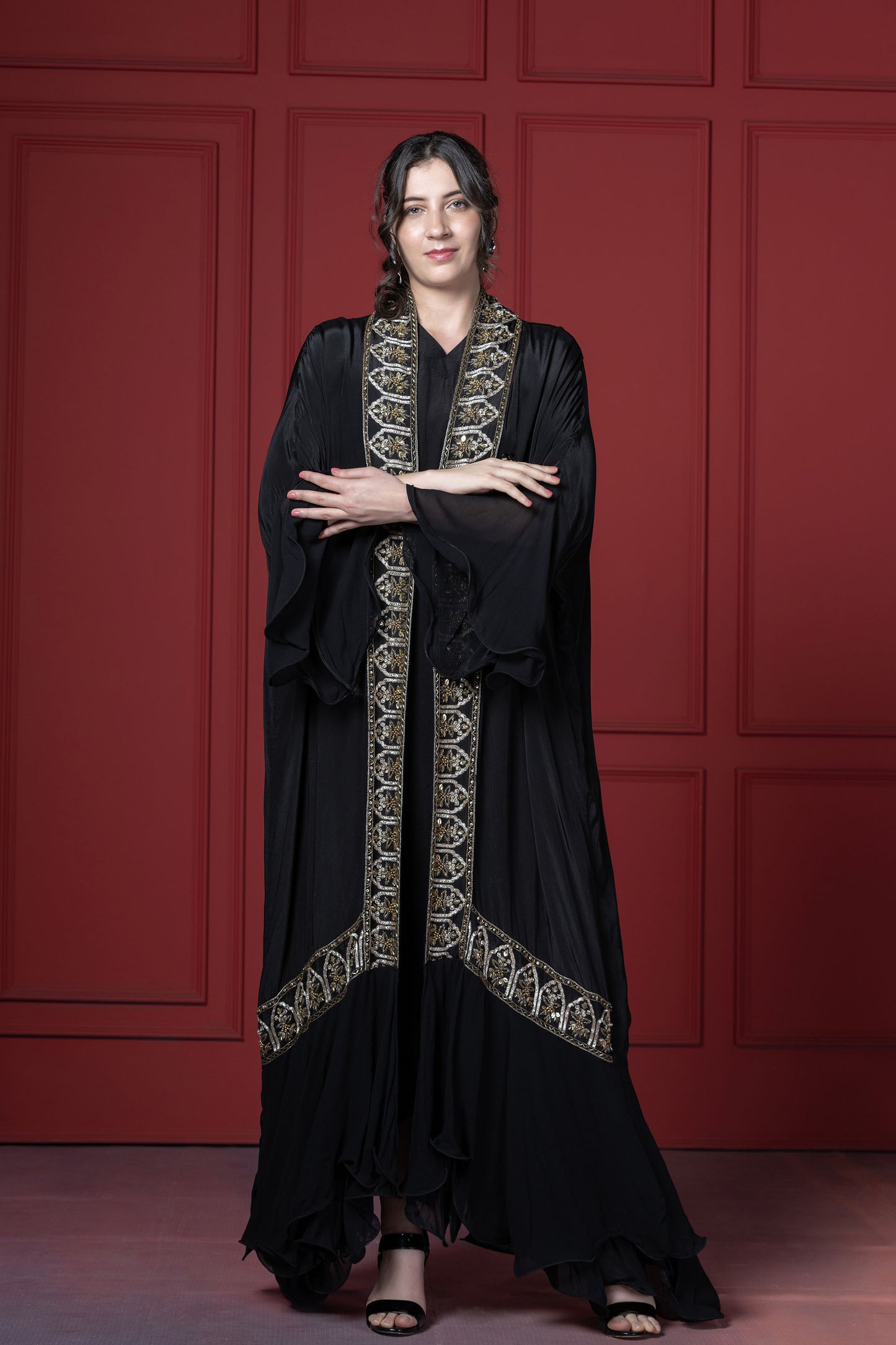 Black Abaya Jacket Set