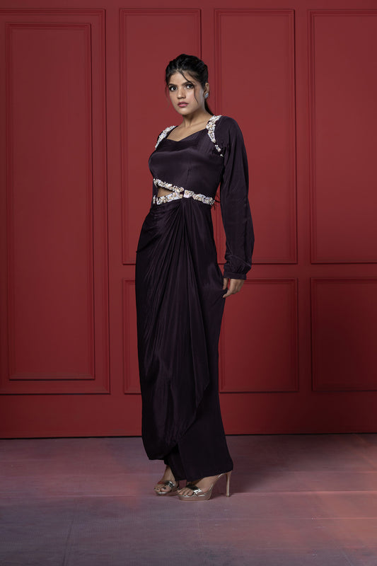 Purple Waist Cut Tunic