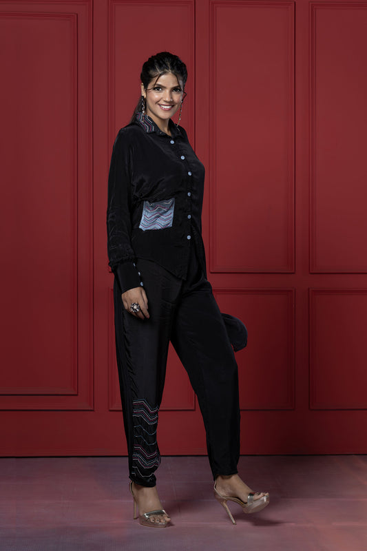 Black Beads Ombre Co-ord Set