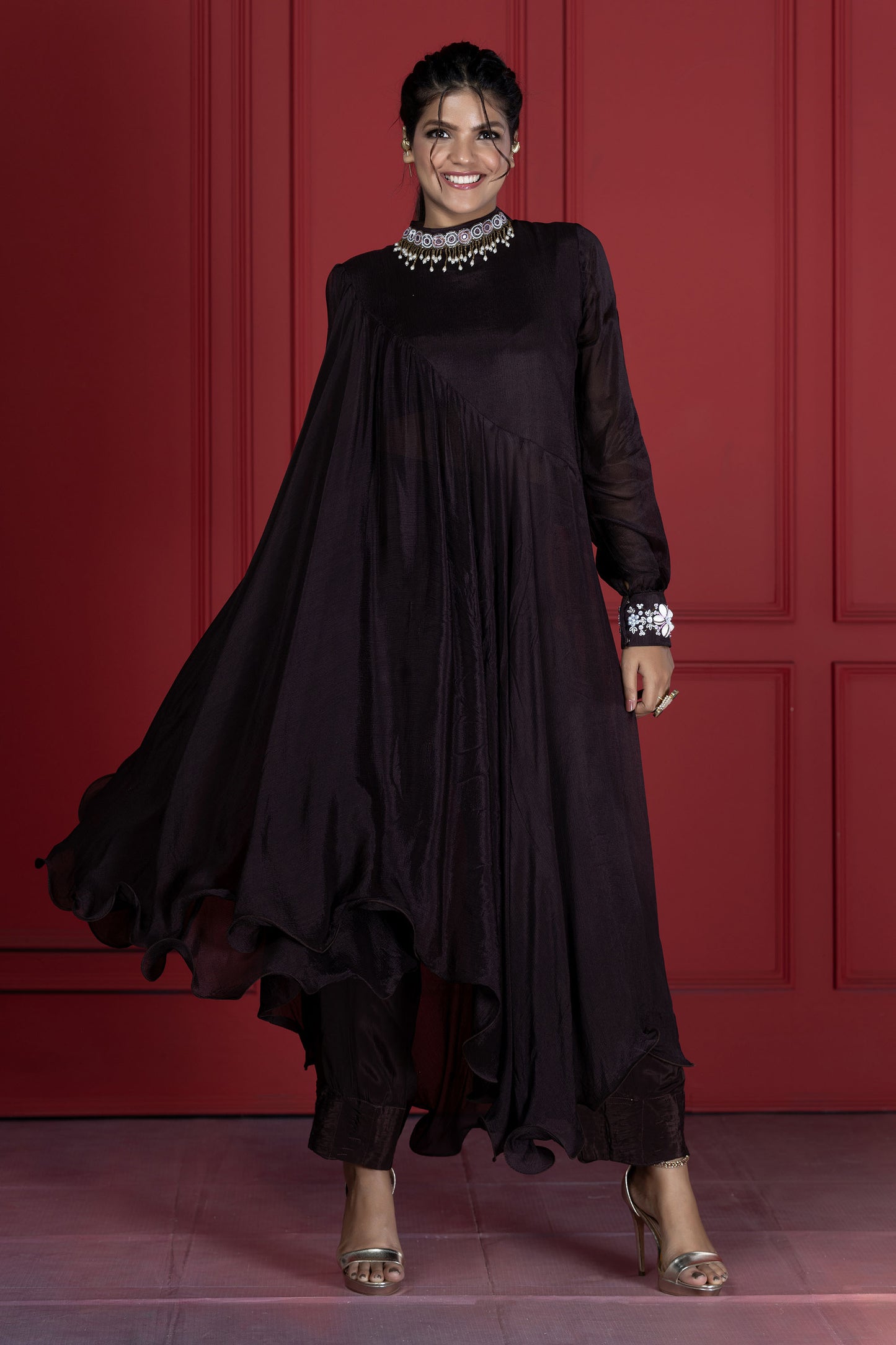 Brown Mirror Kaftaan Dress