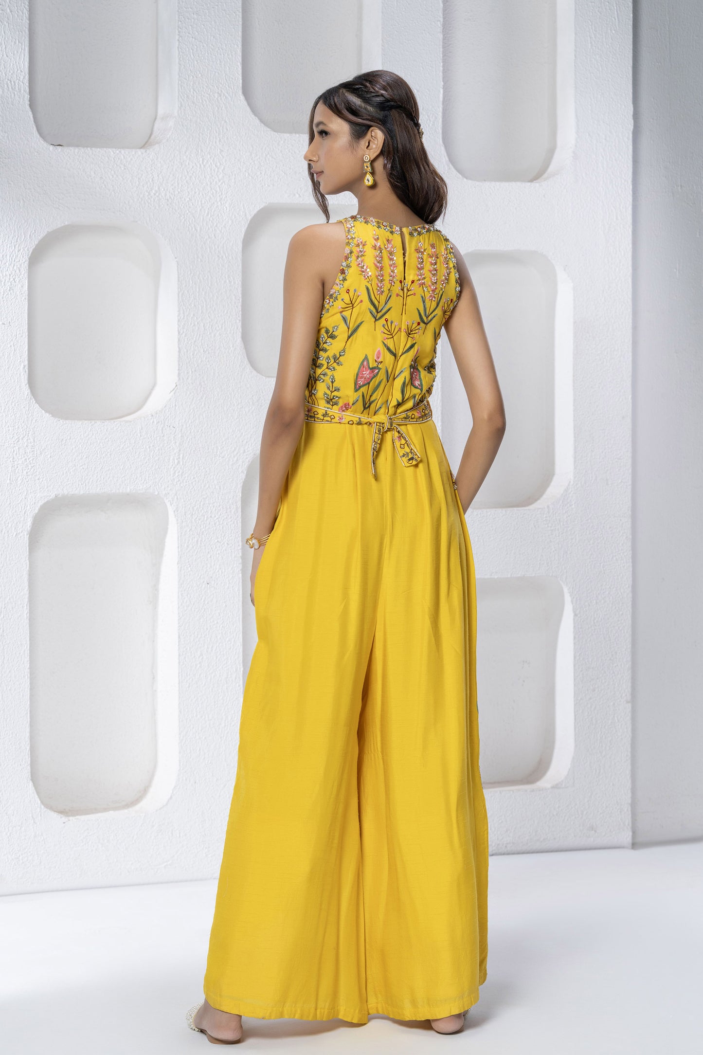 Yellow Dola Silk Vibrant Jumpsuit