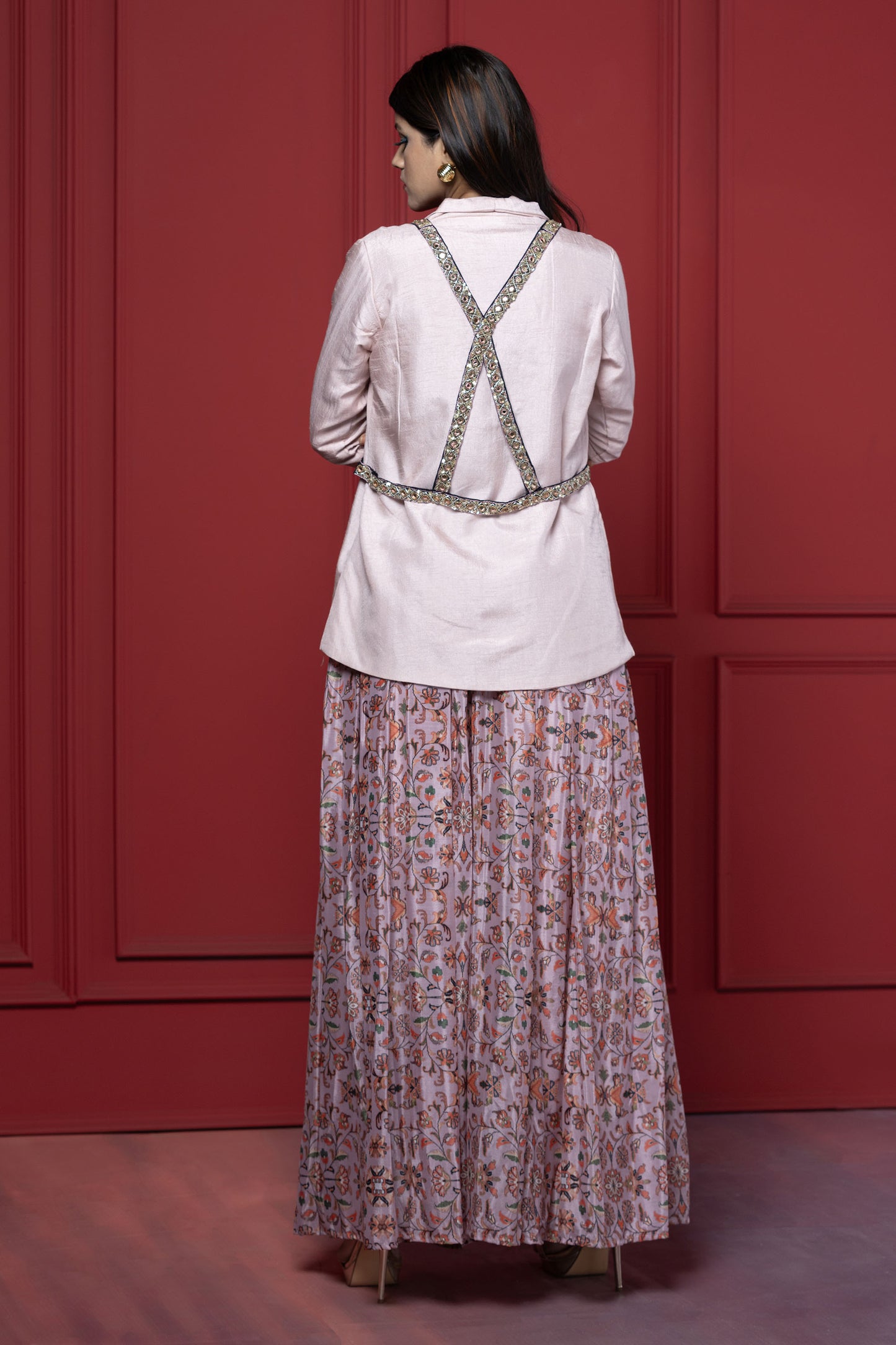 Mauve Suspender Palazzo Set