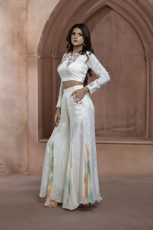 Ivory Upada Flared Palazzo Set