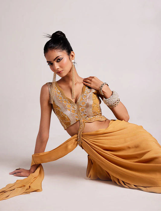 Mustard Melody Draped Saree
