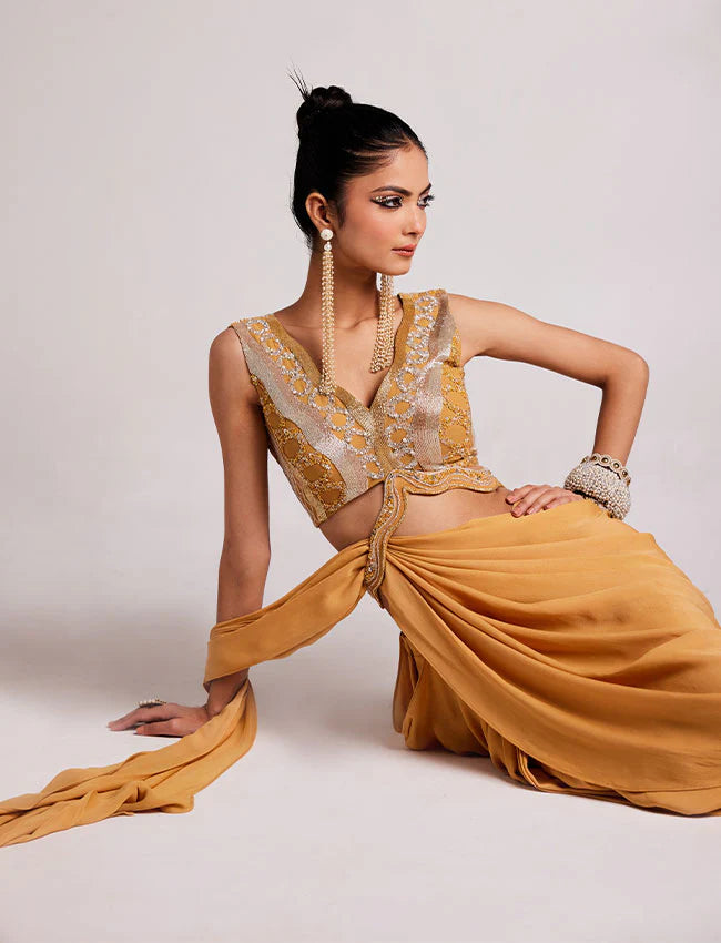 Mustard Melody Draped Saree