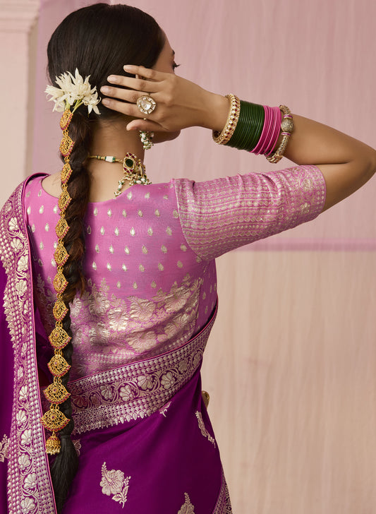 Deep Purple Dola Viscose Silk Premika Saree