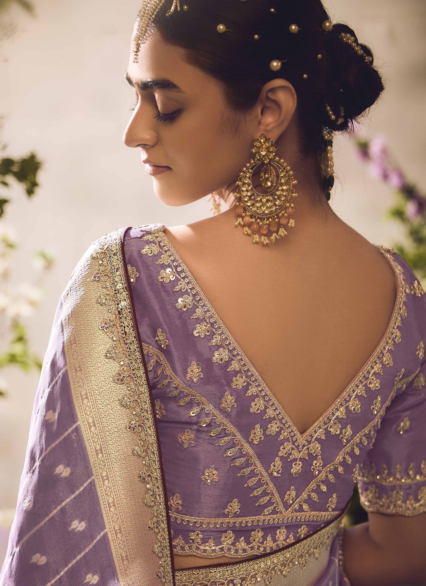 Mauve Banarasi Zari Tissue Khwahish Wedding Saree