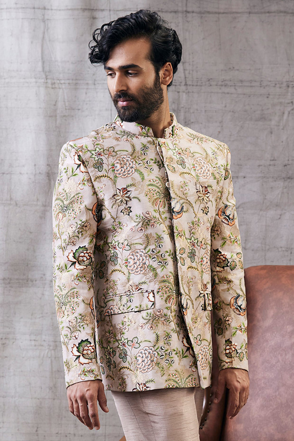 Mehr Printed Bandhgala Set