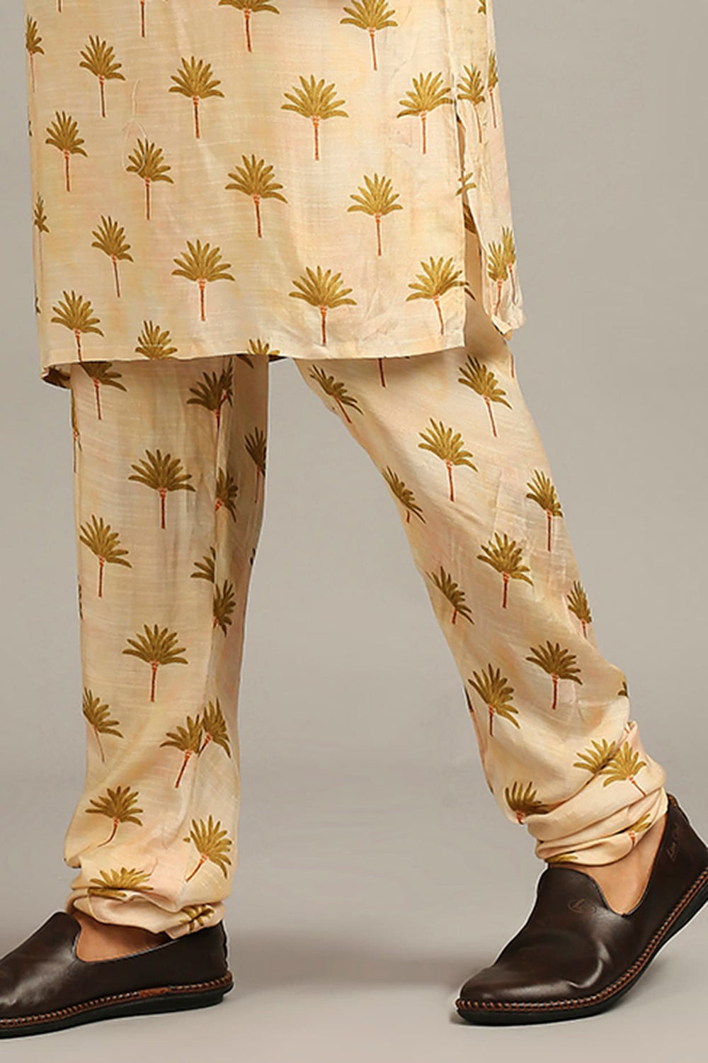 Conversational Printed Longline Jacket With Kurta Set