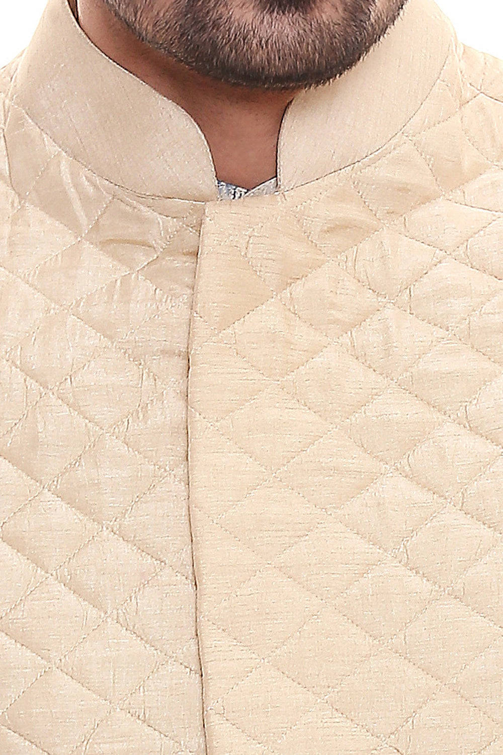 Applique Floral Kurta Set With Chudidaar And Quilted Sleeveless Jacket