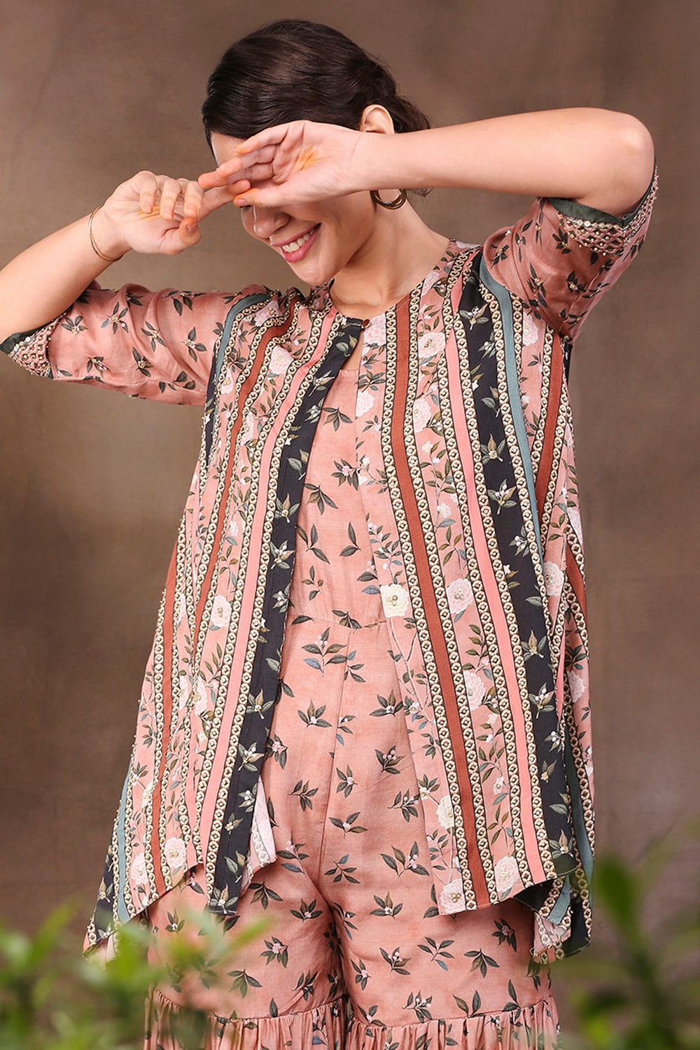 Vintage Trails Printed Jumpsuit With Jacket