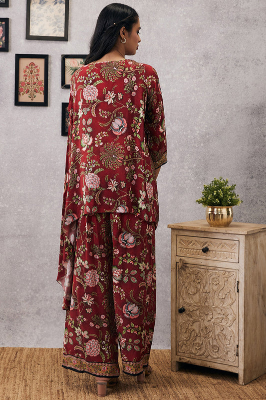 Mehr Embroidered Asymmetric Co-Ord Set