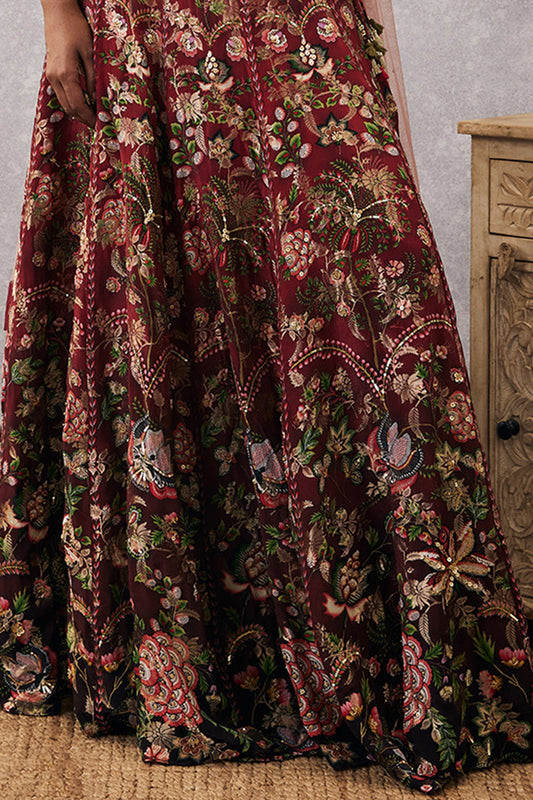 Mehr Embroidered Lehenga Set With Dupatta