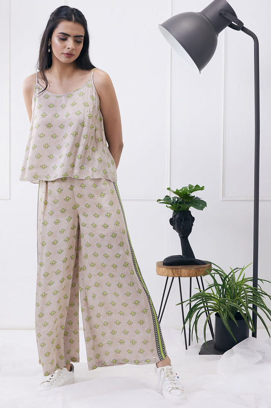 Ela Printed Co-Ord Set With Jacket