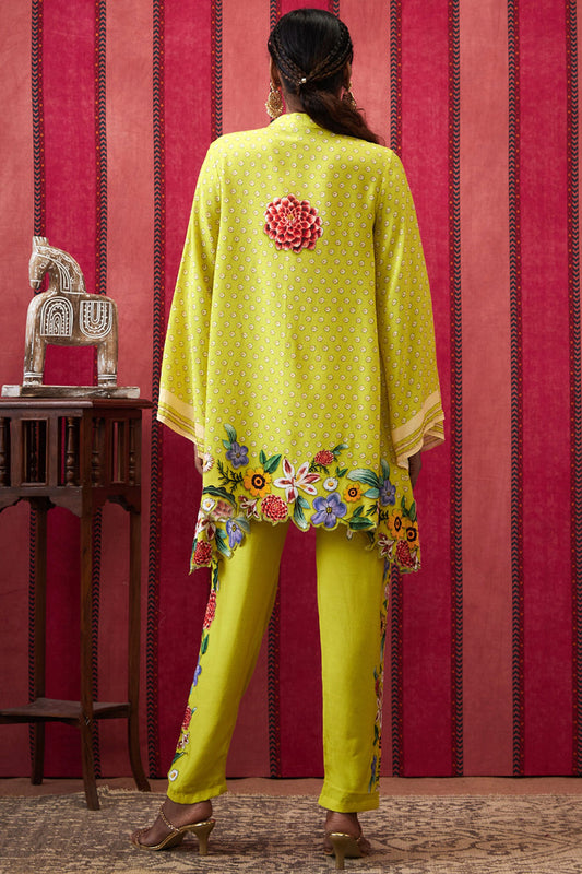 Gulista Applique High-Low Shirt With Pants