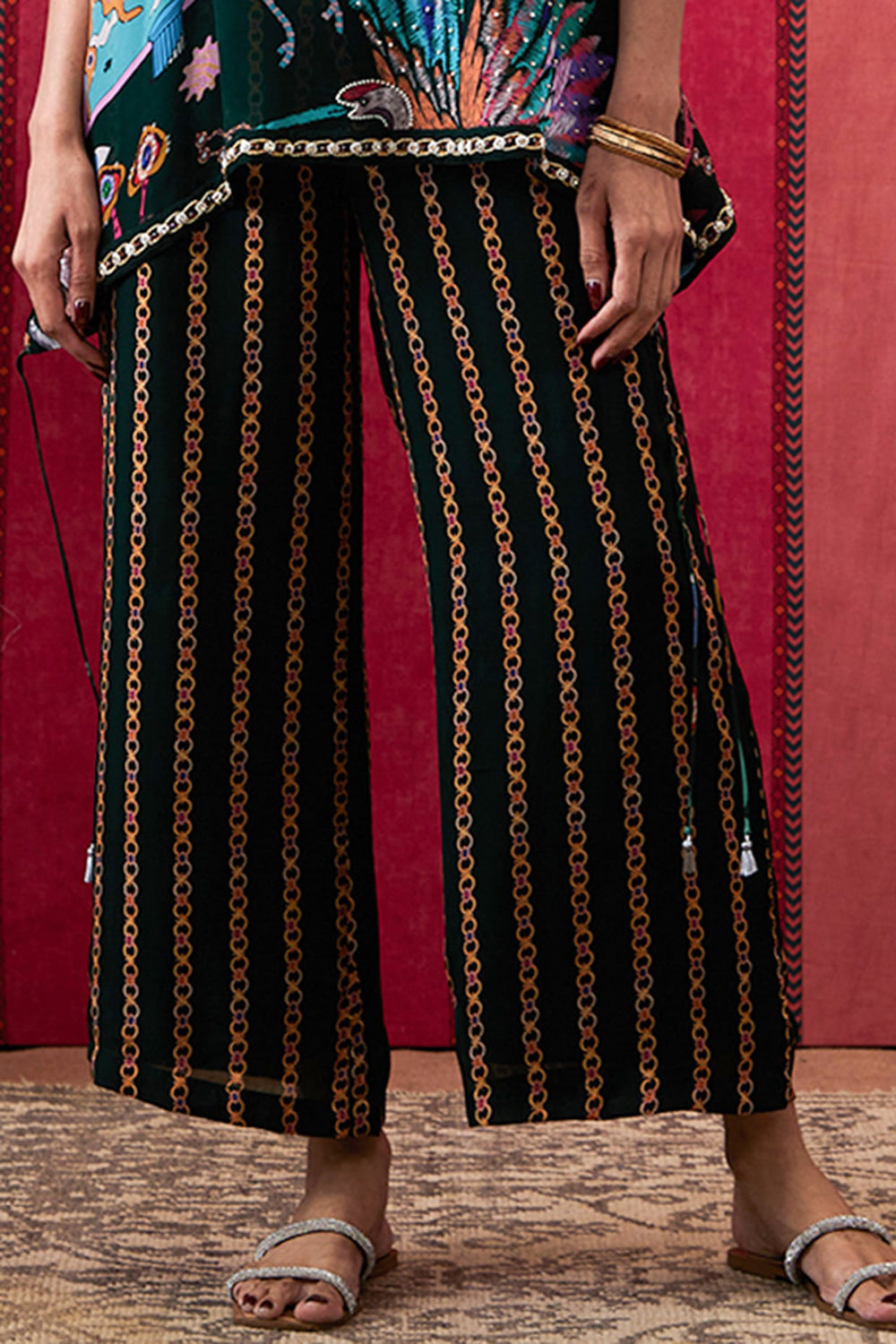 Aisha Printed Co-Ord Set With Organza Top