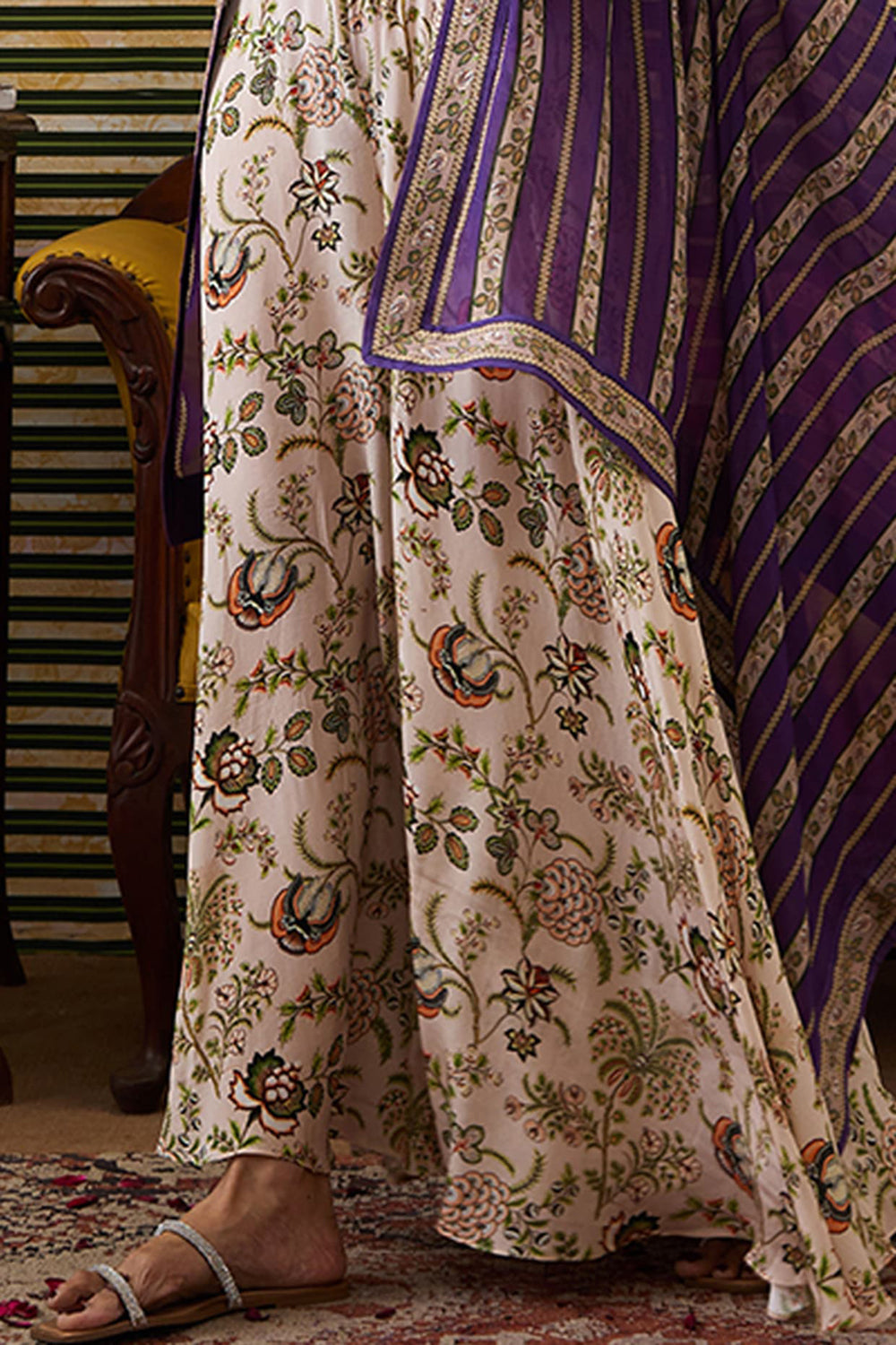 Mehr Printed Co-Ord Set With Cape