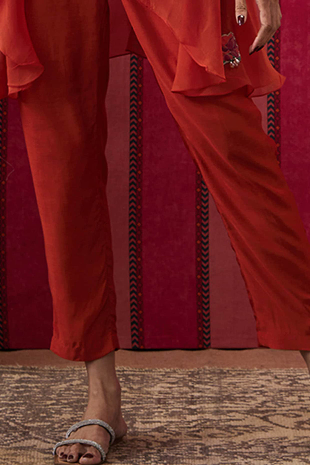 Adah Printed Co-Ord Set With High-Low Jacket