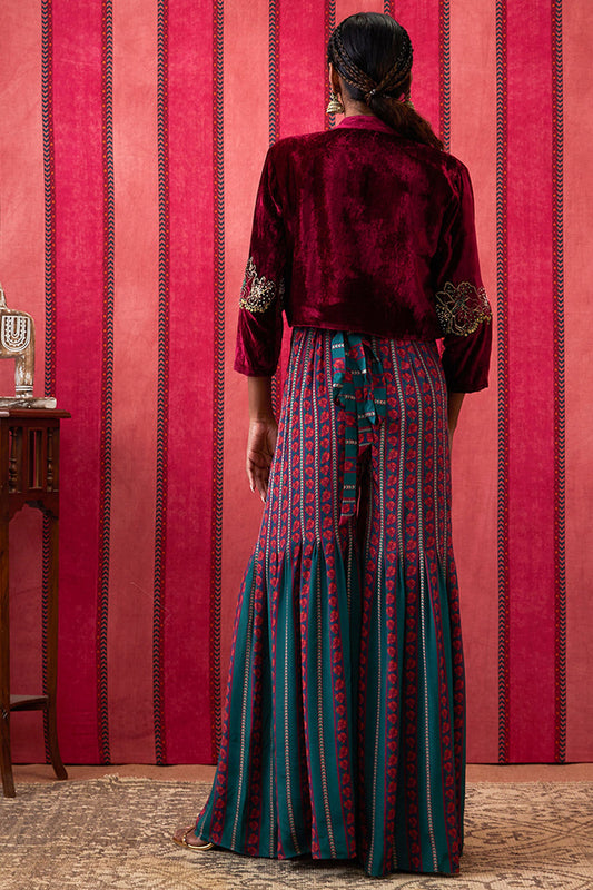 Qala Embroidered Jumpsuit With Jacket