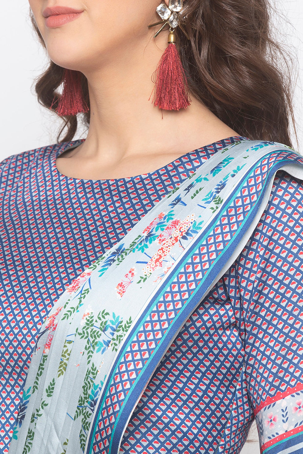 Windance Printed Pre-Stitched Saree With Blouse