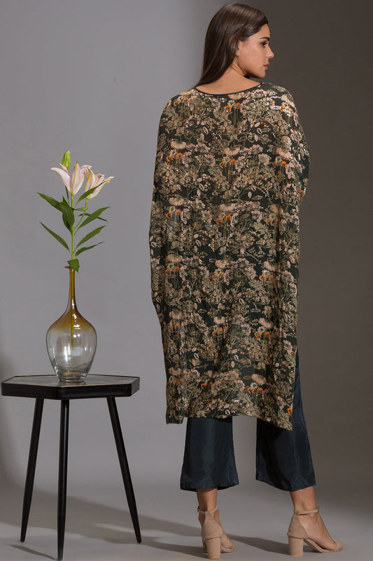 Night Shade Sequin Kaftaan Top And Pants