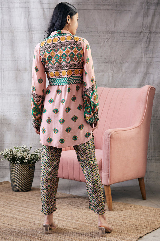 Taahira Printed Co-Ord Set With Jacket