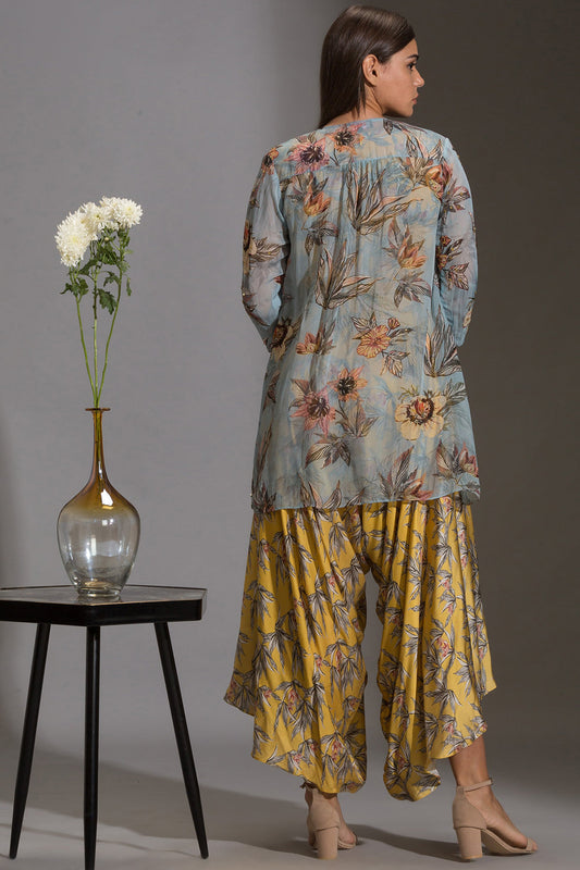 Anthia Floral Printed Dhoti Jumpsuit With Jacket