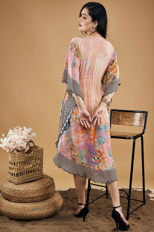 Tropical Twilight Embellished Kaftan Dress