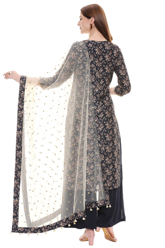 Applique Floral Kurta With Palazzo