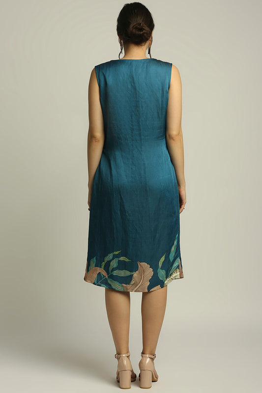 Orchid Bloom Printed Dress With Peplum Jacket