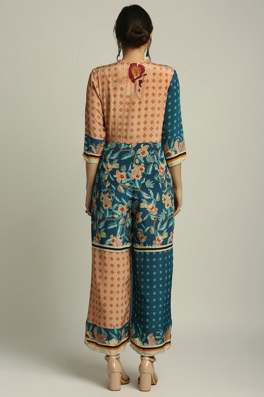 Orchid Bloom Printed Paneled Jumpsuit