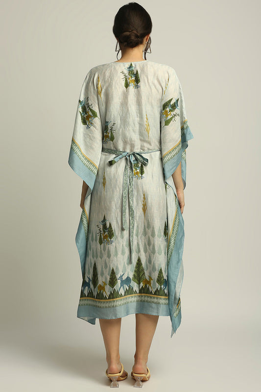 Nature Collective Printed Kaftan With Belt