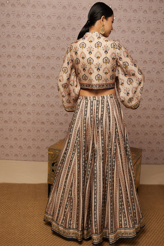 Sarouk Embroidered Lehenga Set With Jacket